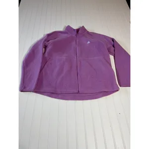 Adidas City Tech High Pile Fleece Full Zip Jacket in Aurora Plum Purple Size L thumbnail 2