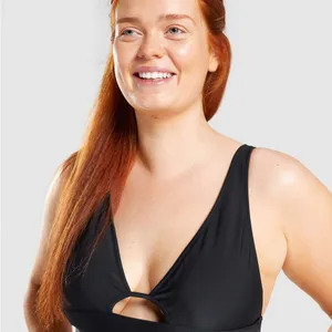 Gymshark Black Cutout One-Piece Swimsuit Strappy Back Medium thumbnail 4