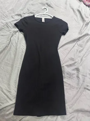 Alo yoga Goddess Ribbed Short Sleeve Dress size xs Color black thumbnail 5