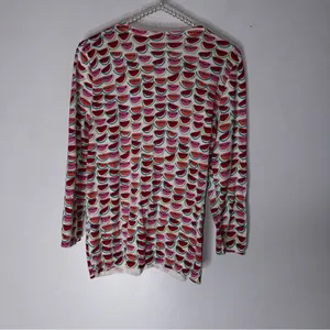 Talbots Small‎ Cotton Button Down Cardigan Watermelon Print CP thumbnail 2