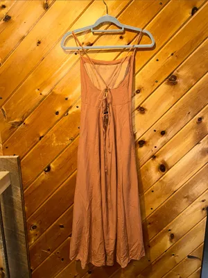 O.P.T. Linen blend terracotta strappy midi dress thumbnail 4