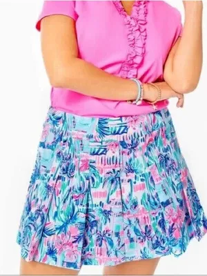 Lilly Pulitzer Fraser Skort Shorts in Ravello Blue / Perfect Match thumbnail 2