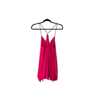 Amanda Uprichard Neon Pink Romper Solid V-neck Spaghetti Strap NWT thumbnail 6