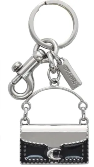 Silver and Black Handbag Charm Keychain thumbnail 1