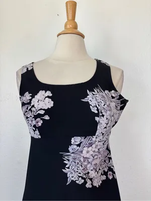 Rampage Vintage 90s Purple Floral A-Line Babydoll Lavender Sleeveless Dress thumbnail 2