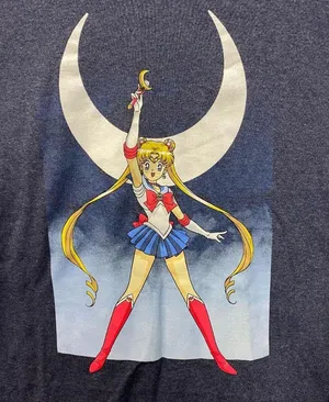 Sailor Moon Crescent Moon Wand Pretty Guardian Anime Tee Large thumbnail 2