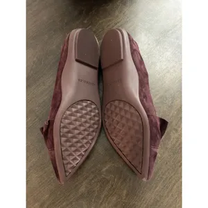 Aerosoles Women's Ruffle Suede Pointed Toe Slip-On Ballet Flats Sz 8 Burgundy thumbnail 4