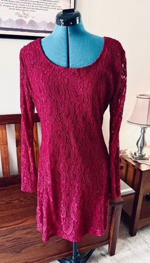 Beautiful Liberty Love Maroon Dress Size Large thumbnail 1