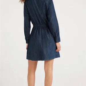 Free Assembly Women’s Denim Ruffle Neck Mini Dress thumbnail 3