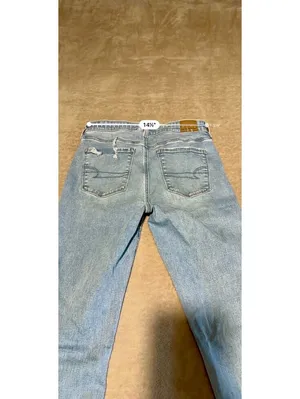 American Eagle Next Level Stretch Light Wash Distressed Flare Jeans thumbnail 5
