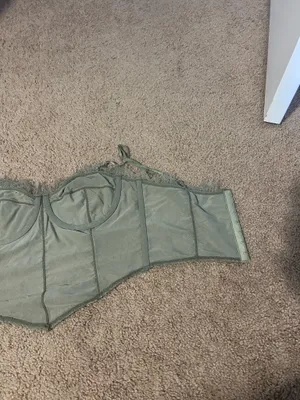 Free people Lace Bustier Crop Top in Sage Green thumbnail 7