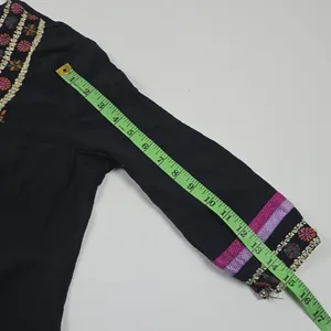 -1667 Embroidered Tunic Top Black 3/4 Sleeve fits‎ Women's Size XS thumbnail 7