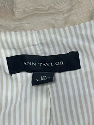 Ann Taylor Tan Tailored Blazer SZ 10 Office Siren Old Money Preppy thumbnail 4