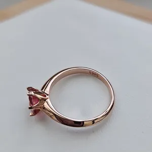 1ct Pink Moissanite, Rosegold. Size 6 thumbnail 6