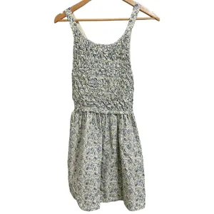 Free People Petunia Apron-Style‎ Floral Mini Dress Blue Cream XS thumbnail 2