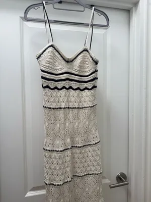 ZARA Crochet Maxi Dress Knit thumbnail 2