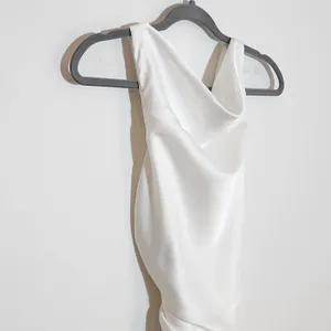 Lulus White Satin Draped Neck Sleeveless Dress Size Small NWT thumbnail 5