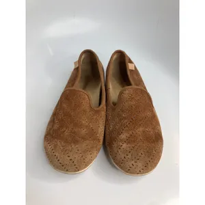 Spenco Siesta Loafers Womens 7.5 Brown Good Suede Laser Cut Perforated Slip On thumbnail 2