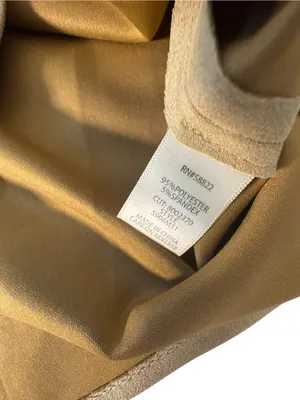 Max Studio Womens XS Faux Suede Mini Shift Dress Taupe Tan V Neck Pockets NWT thumbnail 8