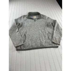 Thread & Supply Heather Grey Quarter Zip Fleece Pullover XL Gray thumbnail 2
