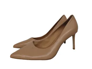 New Jeffrey Campbell nude pointed heels sz11 brown leather slip on sexy classic thumbnail 1