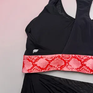Fabletics 2-in-1 Tank Top with‎ Built-in Sports Bra and Pink Python Trim - Small thumbnail 3
