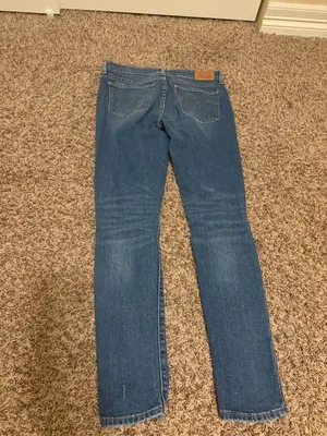 Levi's 711 Skinny Jeans Size 27 Medium Blue Denim Zip Pockets Distressed Red Tab thumbnail 2