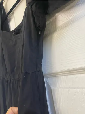 Women’s ASTR the Label Poplin Puff Sleeve Tiered Midi Dress Black Size M thumbnail 8