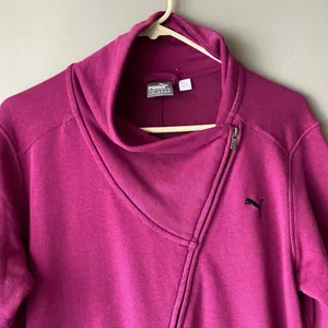 Puma‎ sz L fuchsia pink diagonal zip sweat coat thumbnail 2