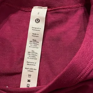 Lululemon 2 Classic Fit Cotton Blend T-Shirt Magenta‎ Purple Boxy Basic New thumbnail 4