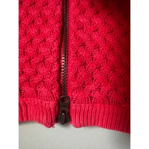 American Eagle Outfitters Womens XS‎ Pink Textured Knit Back Zip Sweater XS/TP thumbnail 5