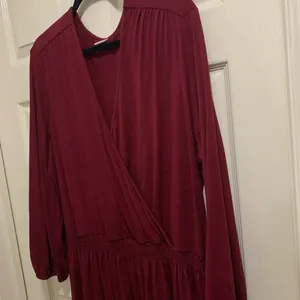 Old Navy maroon wrap dress size XXL Tall long sleeve knee length business thumbnail 2