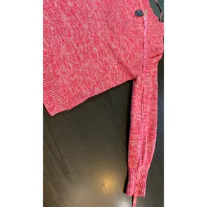GAP Pink Marled Y2K Style V-Neck Sweater S Clean Girl Cozycore 100% Cotton Knit thumbnail 13