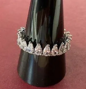 Bomb Party RBP5895 “Lively Experiences” Diamond CZ on Rhodium Size 11 Ring NWT thumbnail 1