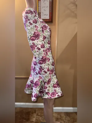 ASOS Luxe Floral Jacquard Keyhole Cut Out Mini Dress 8 NWOT thumbnail 2