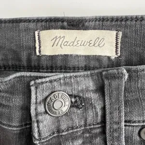 Madewell Skinny Jeans Women 28 Black Great 9 Inch High Rise Distressed Raw Hem thumbnail 2