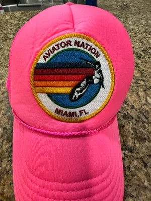 Aviator Nation Trucker Pink Hat Miami thumbnail 2