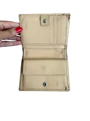 COACH Vintage Beige Logo Snap Wallet Womens thumbnail 4