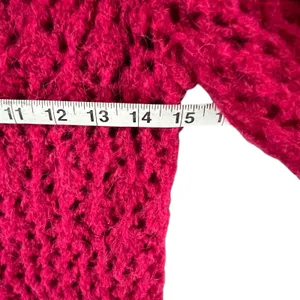 Joie Vara Alpaca Blend Cardigan Sweater Womens XS Pink Open Knit Feminine Cozy thumbnail 6