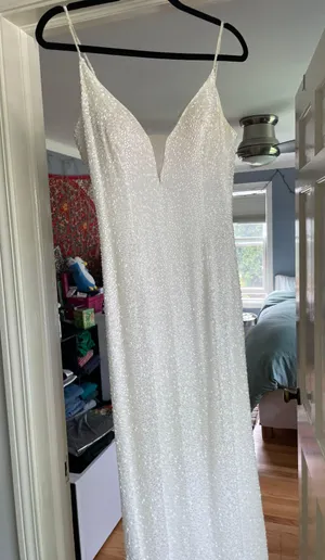 Sherri Hill White Prom Dress thumbnail 1