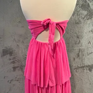 For Love & Lemons Juni Tulle‎ Maxi Dress in Pink Sparkle Glitter Size XS thumbnail 6