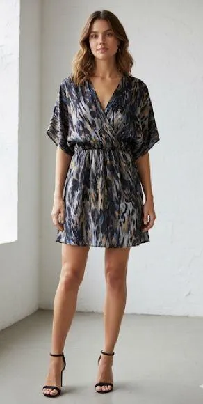 ULLA JOHNSON Silk Animal Print Watercolor mini Dress size 2 designer thumbnail 1