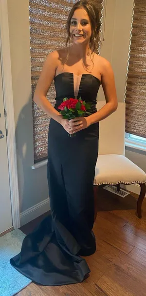 Stunning Custom Black v chest cutout prom dress thumbnail 1