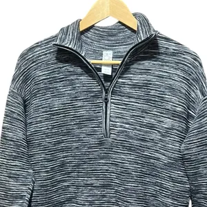 OFFLINE‎ By Aerie Home Stretch Quarter Zip Sweater Black Size Oversized XS thumbnail 4