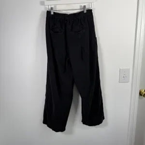 Free People Lotta Love Cotton Trousers Black Pleated Relaxed Boho Womens 2 thumbnail 4