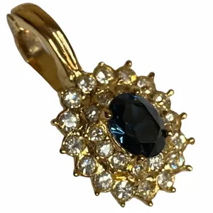 Vintage Signed Roman Faux Blue Sapphire and Crystal thumbnail 1