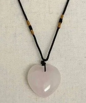 Boutique Whimsical Pink Heart Stone Fairy Cord Necklace thumbnail 3