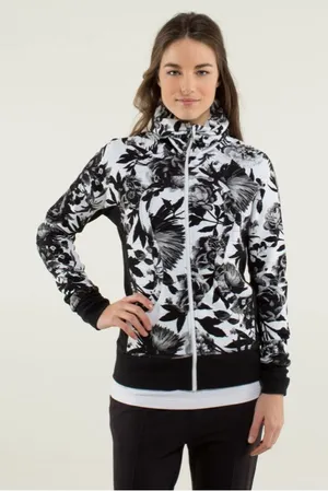 Lululemon Calm & Cozy Jacket Brisk Bloom Black White / White / Black Size 8 thumbnail 1