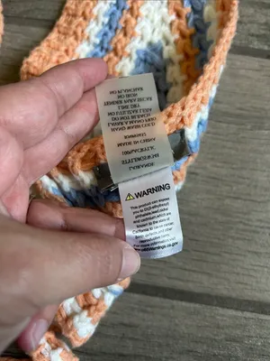Sans Souci Crochet Halter Top in Peach, Blue, Cream thumbnail 3