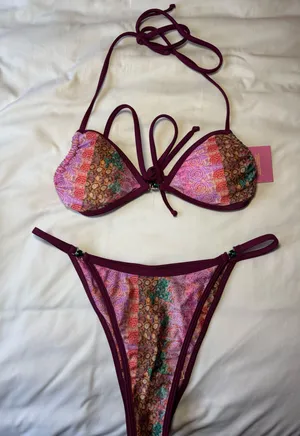 Strawberry MilkMob Bikini Set Top Medium Bottoms Large thumbnail 1
